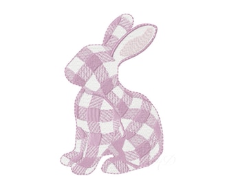 Gingham Easter Bunny Embroidery Design Plaid Monogram Stitch Font Instant download BX 4x4 5x7 6x10 PES Herrington Design Holiday Checked