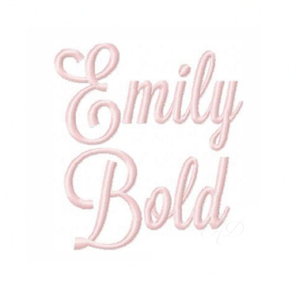 3.5" Inch Emily Bold Embroidery Font Satin Stitch Interlocking Monogram 4x4 5x7 6x10 BX instant download PES