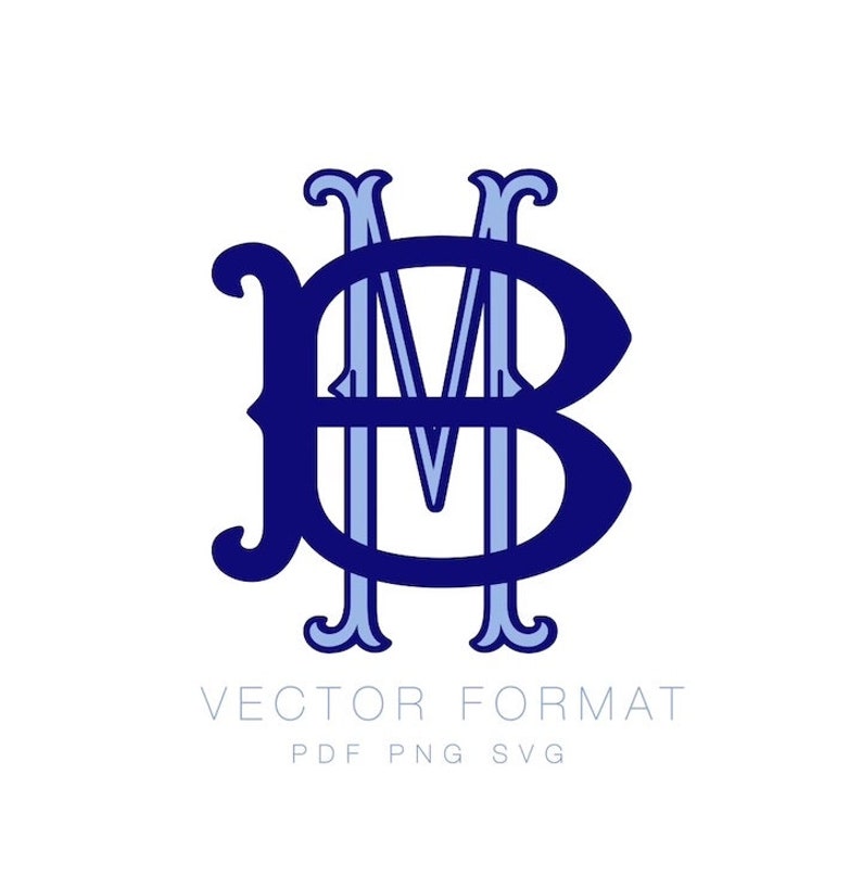 Barrett Outline and Fill Monogram PDF PNG SVG Vector Monogram Font for Cutting Machine Herrington Design Instant Download image 3