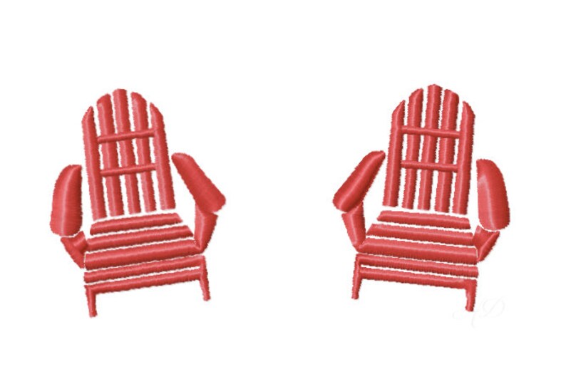 Adirondack Satin Stitch Chairs Nautical Lake Beach Machine Etsy