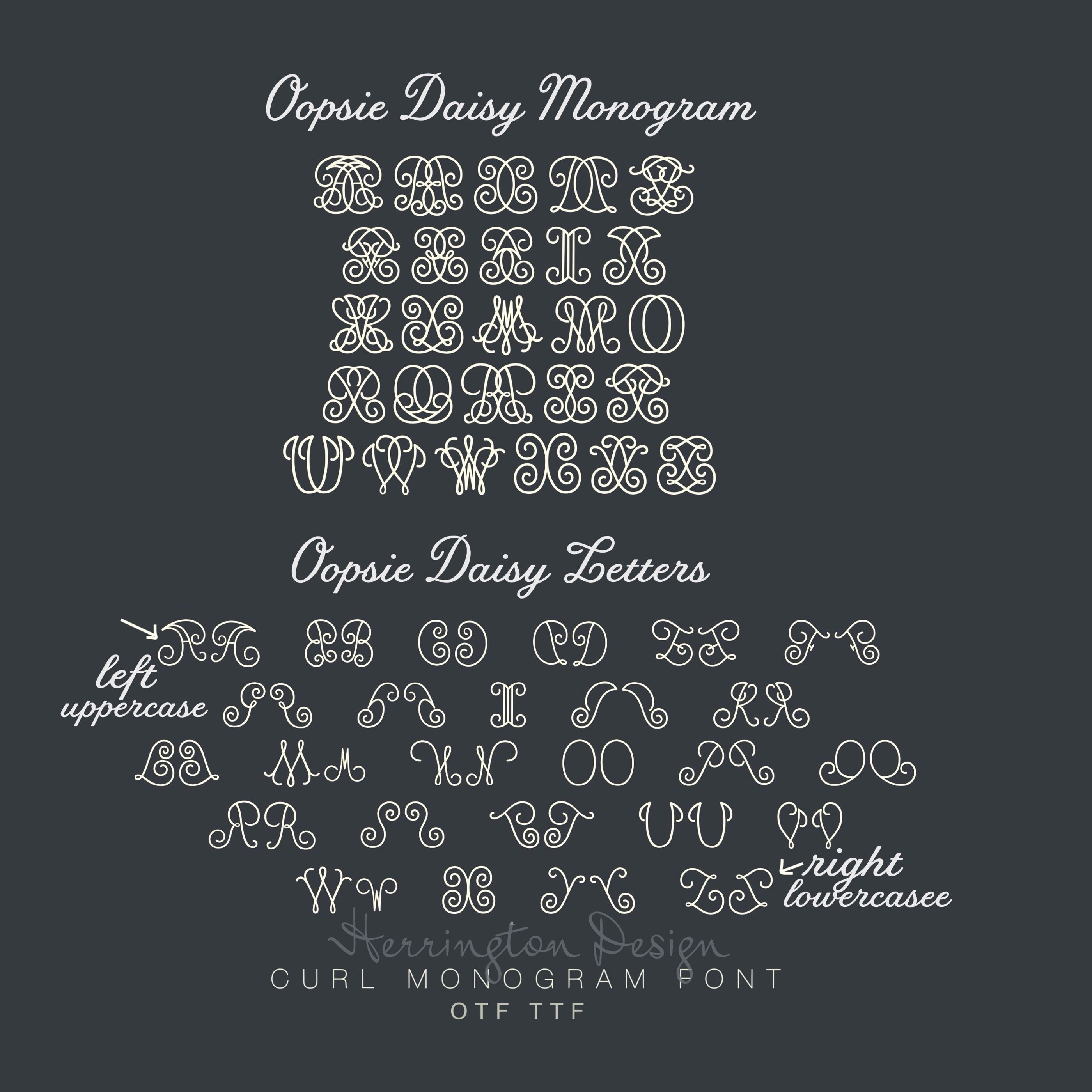 【同梱不可】 Daisy Oopsie OTF Font Monogram Printable Cutable Desktop TTF 語学/参考書