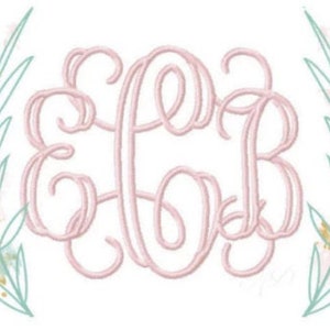 10 sizes Open Grace Vine Satin Stitch Interlocking New Embroidery Machine Font Instant Download PES BX 5x7 All Formats