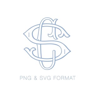 文字 C PNG SVG 2 種類のフィッシュテール アウトライン ベクター モノグラム フォント Herrington Design 即時ダウンロード クリップアート フォント