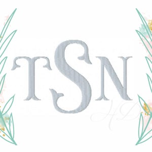 4&quot; and 5&quot; Fishtail Embroidery Font Embroidery Fill Large Font 5x7 6x10 Instant download