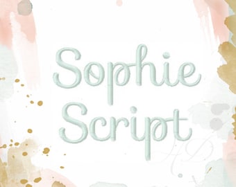 1" Embroidery Font Formal Script Machine Embroidery File Instant Download Sophie  BX instant download