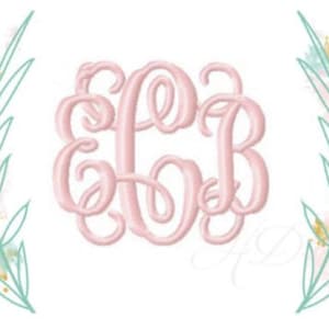 Reduced Price 10 sizes Vine Stitch Interlocking Embroidery Machine Font  Monogram Fonts Bold Instant Download PES BX