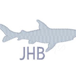 Shark Machine Embroidery Design Monogram Font