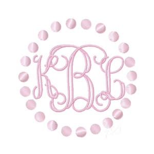 Pearl Circle Embroidery Design Monogram Lace Circle Frame BX Instant download PES  4x4 5x7 6x10