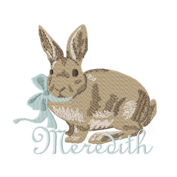 Easter Rabbit with Bow Bunny Embroidery Design Vintage Instant Download Vintage 4x4 5x7 6x10 PES Herrington Design