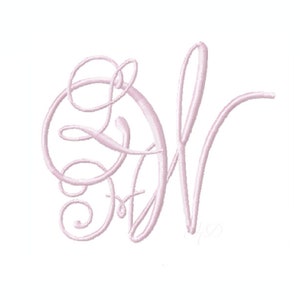 1.25" and 2.6" inch Sweet Simple Monogram Classic Vine Interlocking Monogram Stacked Embroidery Font Small 4x4 Hoop BX instant download PES