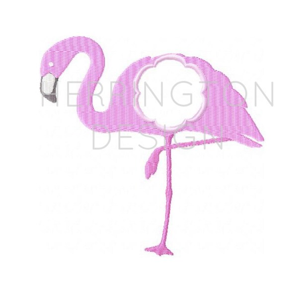 Flamingo Embroidery Design Monogram Frame Machine Embroidery Etsy Flamingo embroidery monogram machine frame