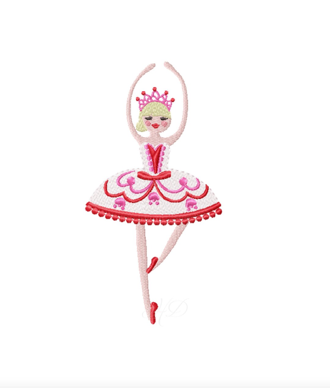 Marzipan Fairy Nutcracker Christmas Holiday Ballet Embroidery Design