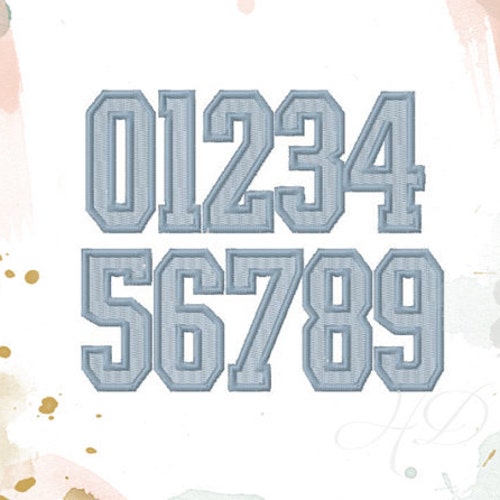 Double Applique Varsity Numbers Instant Download Etsy