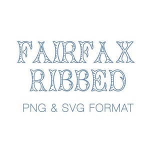 Fairfax Ribbed Fishtail Monogram Font PDF PNG & SVG Vector Files for Illustrator Cricut Cameo Instant Download Herrington Design