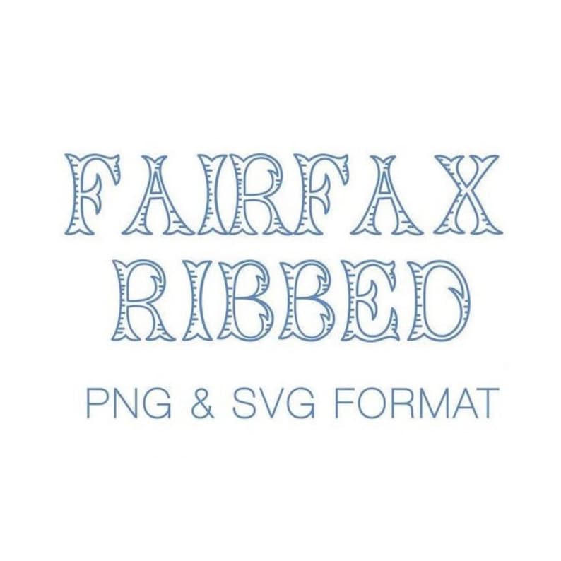 Fairfax Ribbed Fishtail Monogram Font PDF PNG & SVG Vector Files for Illustrator Cricut Cameo Instant Download Herrington Design image 1