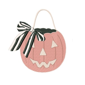 Halloween Candy Bucket Pumpkin Bow Embroidery Design Cricut Vector Fall 4x4 5x7 6x10 Instant Download Herrington Design SVG PES BX