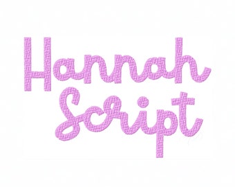 1.5" inch Hannah Script Fill  Modern Type Embroidery Font Herrington Design BX instant download PES BX All Formats Herrington Design