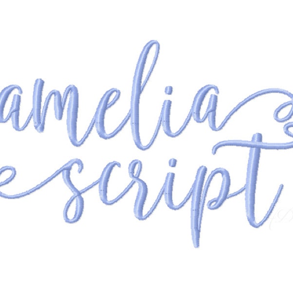 1.5" Inch Amelia  Modern Script Monogram Curl Calligraphy Interlocking Embroidery Font Instant Download Initials PES BX Herrington Design