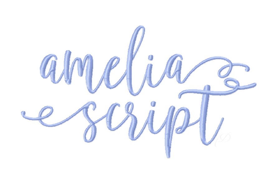 3.5" Inch Amelia Modern Script Monogram Curl Interlocking Embroidery Font Instant Download 5x7 6x10 Large Hoop PES BX Herrington Design