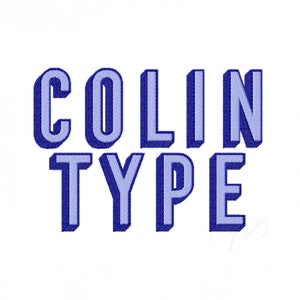 2&quot; Colin Type Shadow Embroidery Font Designer Stripe PES BX instant download Herrington Design