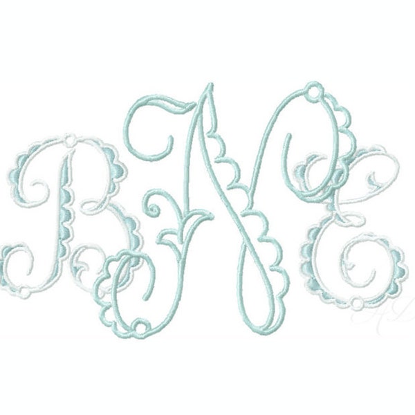 3" and 1.5" inch Patisserie Satin Embroidery Machine Font Instant Download Herrington Design