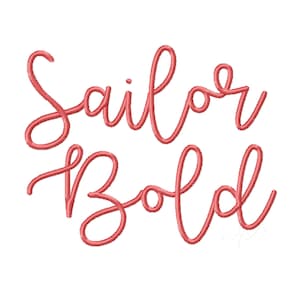 Bold 1.5&quot; Inch Sailor Lee Drop Bounce Embroidery Font Monogram Modern Script Instant Download  PES BX Herrington Design