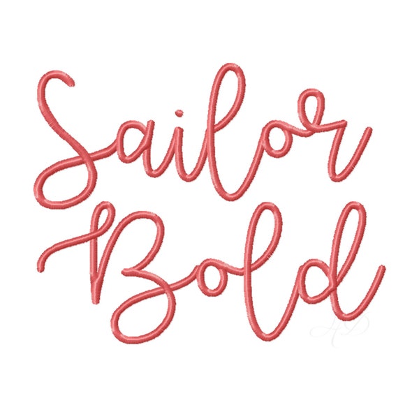 Bold 1.5" Inch Sailor Lee Drop Bounce Embroidery Font Monogram Modern Script Instant Download  PES BX Herrington Design