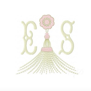 Tassel Embroidery Design Monogram Chinoiserie Chic Instant Download 4x4 5x7 6x10 BX PES Herrington Design