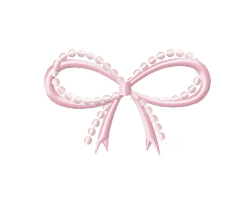 Preppy Pearl Bow Monogram Embroidery Design Monogram Font Etsy
