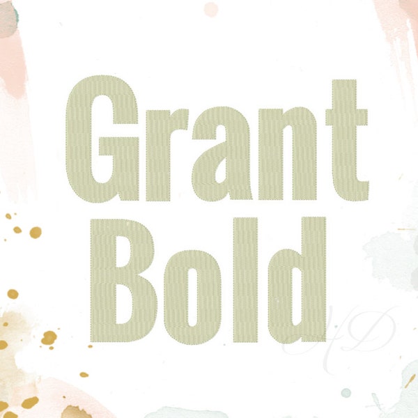 Bold Grant Large 4" Mid Century Fill Instant Download Machine Embroidery Font BX instant download  BX instant download