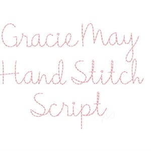 2.5" Gracie  Handstitch Script Machine Embroidery Font Hand Stitch Monogram Instant Download  BX PES