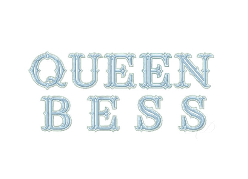1" inch Queen Bess Monogram Embroidery Font BX instant download Herrington Design PES