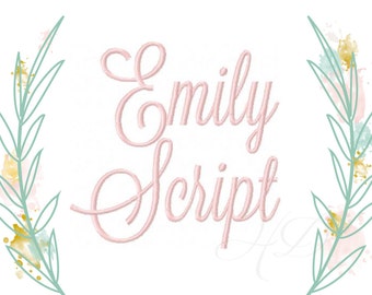 6 sizes Embroidery Font Package Emily 1", 2", 3", 4", 5", 6" Inch Satin Stitch Vine Monogram Sale Embroidery Font BX Instant download PES