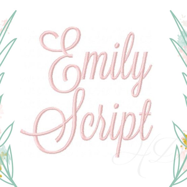 6 Größen Embroidery Font Paket Emily 1", 2", 3", 4", 5", 6" Zoll Satin Stitch Vine Monogramm Verkauf Embroidery Font BX Sofortiger Download PES