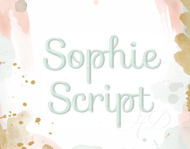 3 "inch borduurwerk Lettertype Formeel Script Borduurwerk Font Machine Borduurbestand Instant Download Sophie BX instant download