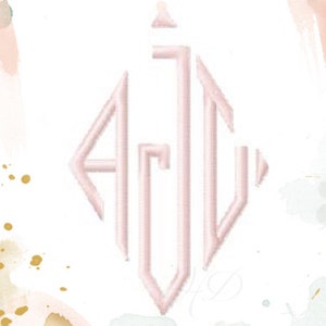 7&quot; inch Diamond Embroidery Font Monogram Alphabet Embroidery Pattern Files 5x7  BX instant download