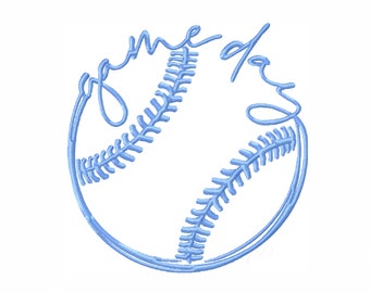 Baseball Softball Spieltag Embroidery Design Instant Download Schrift Plant Herrington Design 4x4 5x7 6x10 PES BX