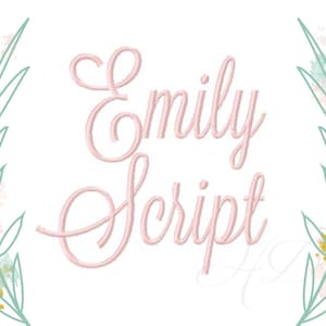 4 Inch Embroidery Font Satin Stitch Vine Monogram Emily Satin Stitch Instant download  BX instant download