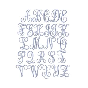 Libby Satin 3 Inch and 4 Inch Classic Monogram Font Embroidery Font ...