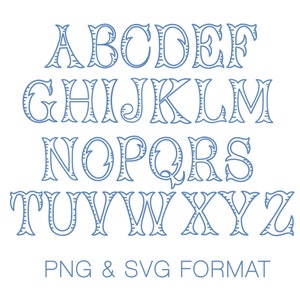 Fairfax Ribbed Fishtail Monogram Font PDF PNG & SVG Vector Files for Illustrator Cricut Cameo Instant Download Herrington Design image 2