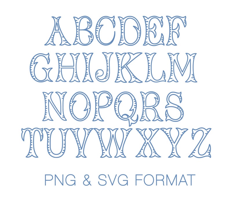 Fairfax Ribbed Fishtail Monogram Font PDF PNG & SVG Vector Files for Illustrator Cricut Cameo Instant Download Herrington Design image 2