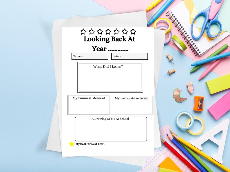 End of School Year Memories Printable Worksheet - Etsy Canada