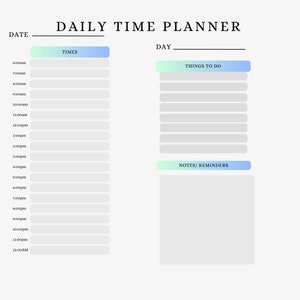 Printable Daily Time Planner - Etsy