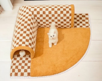 Warm tunnel kattennest | Wasbaar bed | Gesloten huis huisdiermat | Hondenmand voor binnengrot | Gezellige tentgrot kattenbedden | Perfect cadeau voor Furbabies