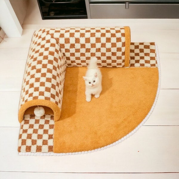 Warm Tunnel Cat Nest | Washable Bed | Closed House Pet Mat | Indoor Cave Dog Bed | Cozy Tent Cave Pet Cat Beds | Perfect Gift for Furbabies