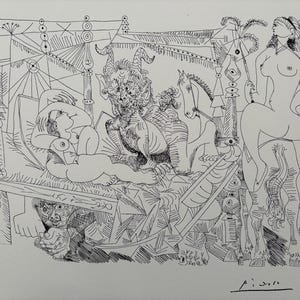 PICASSO Pablo (1881 - 1973) - Fantasy in the Dream - Lithograph