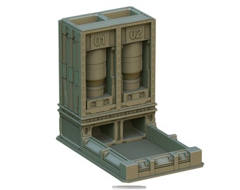 Torre de dados generadora / Miniatura de ciencia ficción / 20 cm de alto / hasta 27 mm de dados / Diseñador: Crab Miniatures / D&D / Warhammer