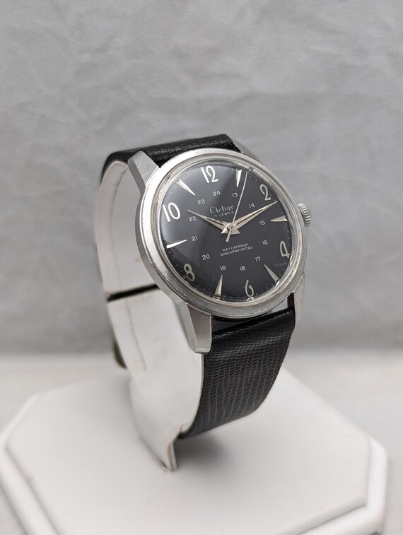 1960s Clebar 24 Hour Black Dial Watch - image 5