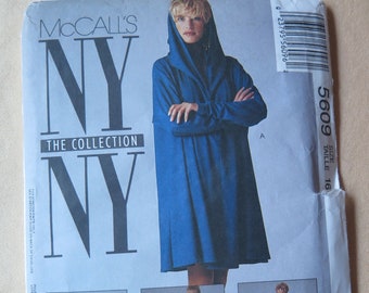 Vintage 90s McCalls 5609 NY Collection Misses Trapeze Dress Tunic and Bodysuit Sewing Pattern size 16 UNCUT