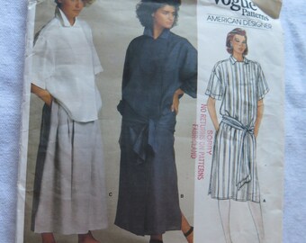 Vintage Vogue 1521 mist jurk top en rok naaipatroon Perry Ellis maat 14 B36 ONBESNEDEN FF